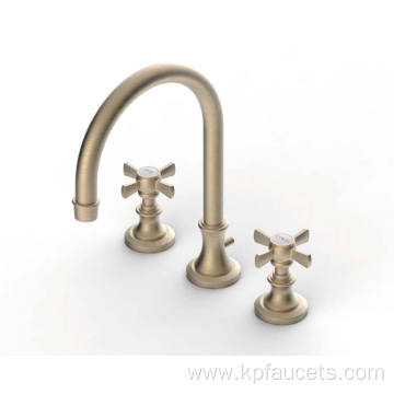 Brushed Gold Widespread Bathroom Faucet